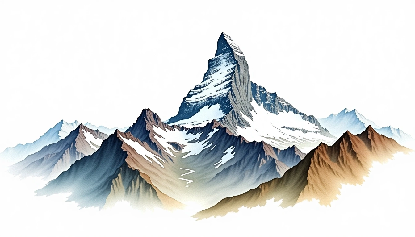 Breithorn — 4,164m — Switzerland — watercolor illustration