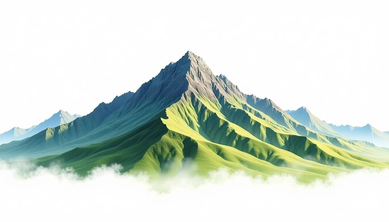 Bulakesang Shan — 3,426m — Taiwan — watercolor illustration