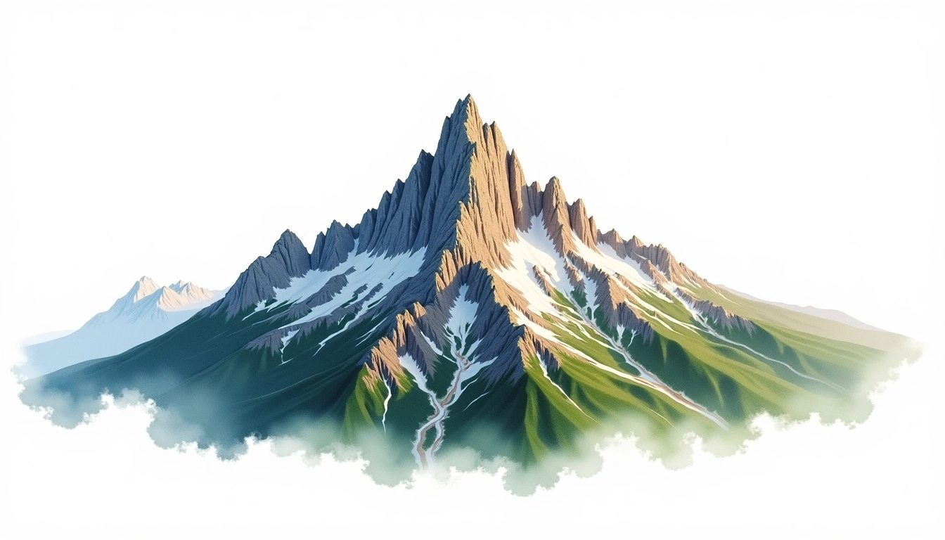 Campanil Basso — 2,883m — Italy — watercolor illustration
