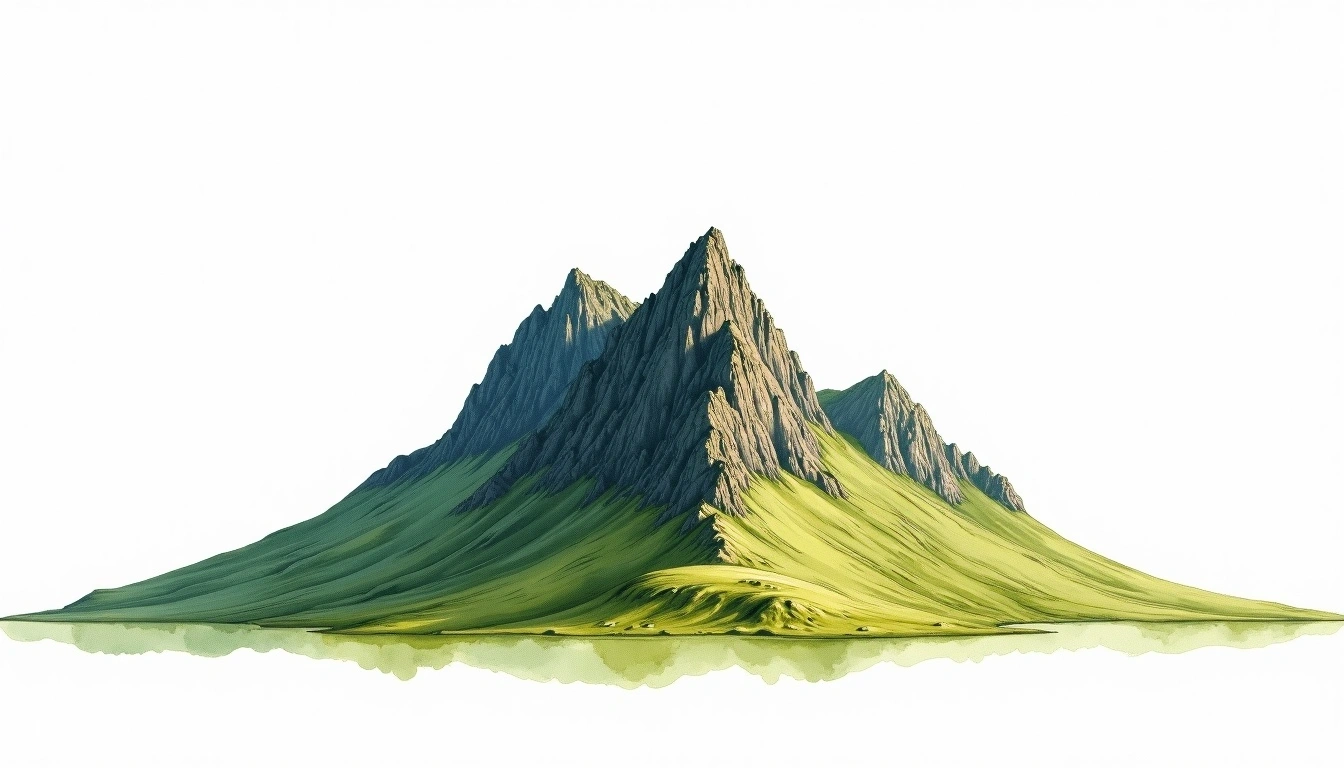 Carn Mor Dearg — 1,220m — United Kingdom — watercolor illustration