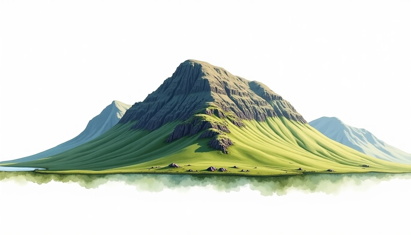 Carrauntoohil — 1,038m — Ireland — watercolor illustration