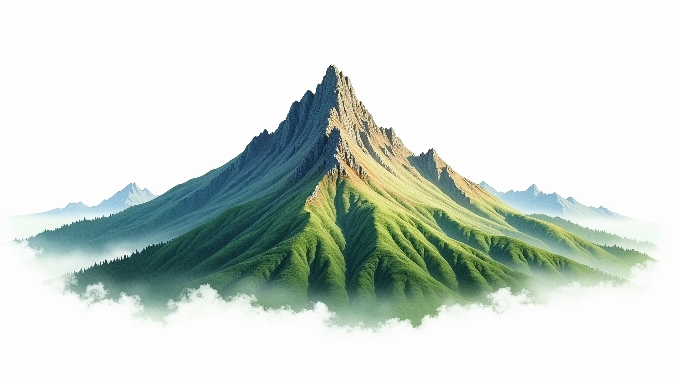 Carruthers Peak — 2,145m — Australia — watercolor illustration