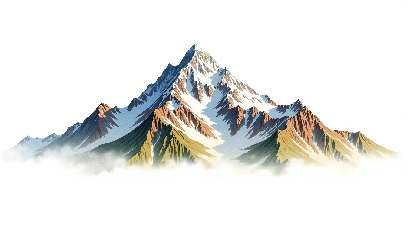 Castle Peak — 4,349m — United States — watercolor illustration