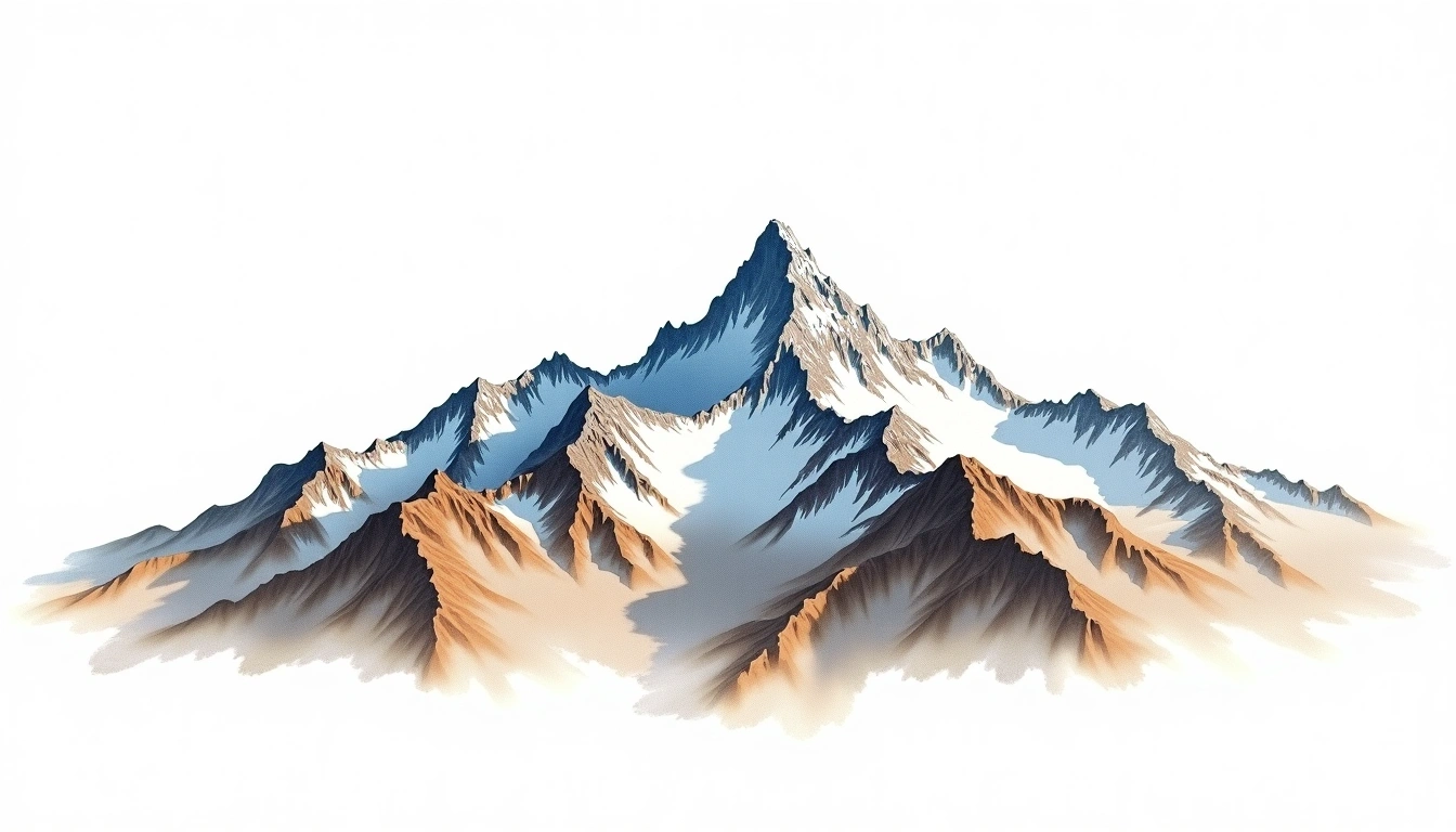 Castor — 4,223m — Switzerland — watercolor illustration