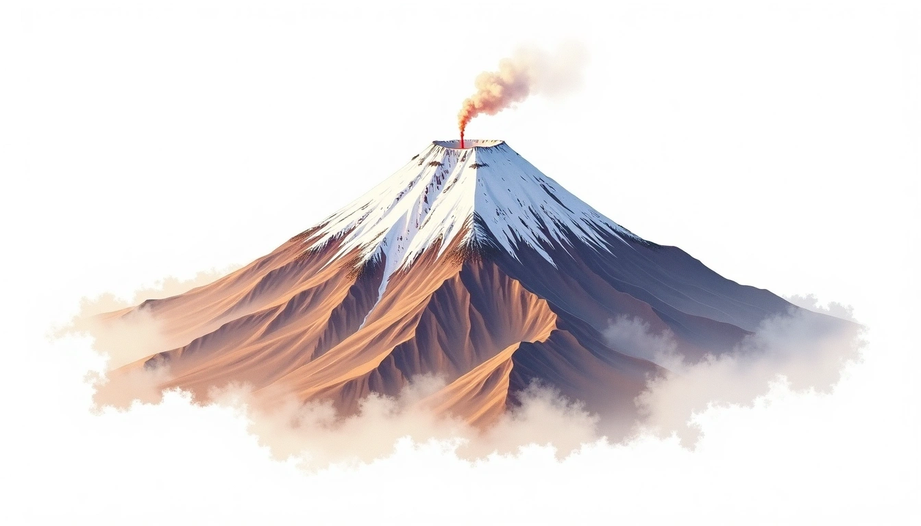 Cayambe — 5,790m — Ecuador — watercolor illustration