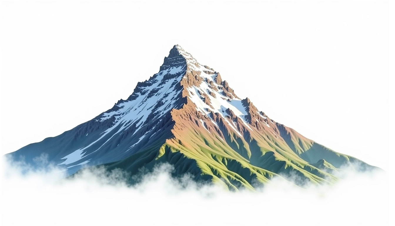 Cerro Almirante Nieto — 2,668m — Argentina — watercolor illustration