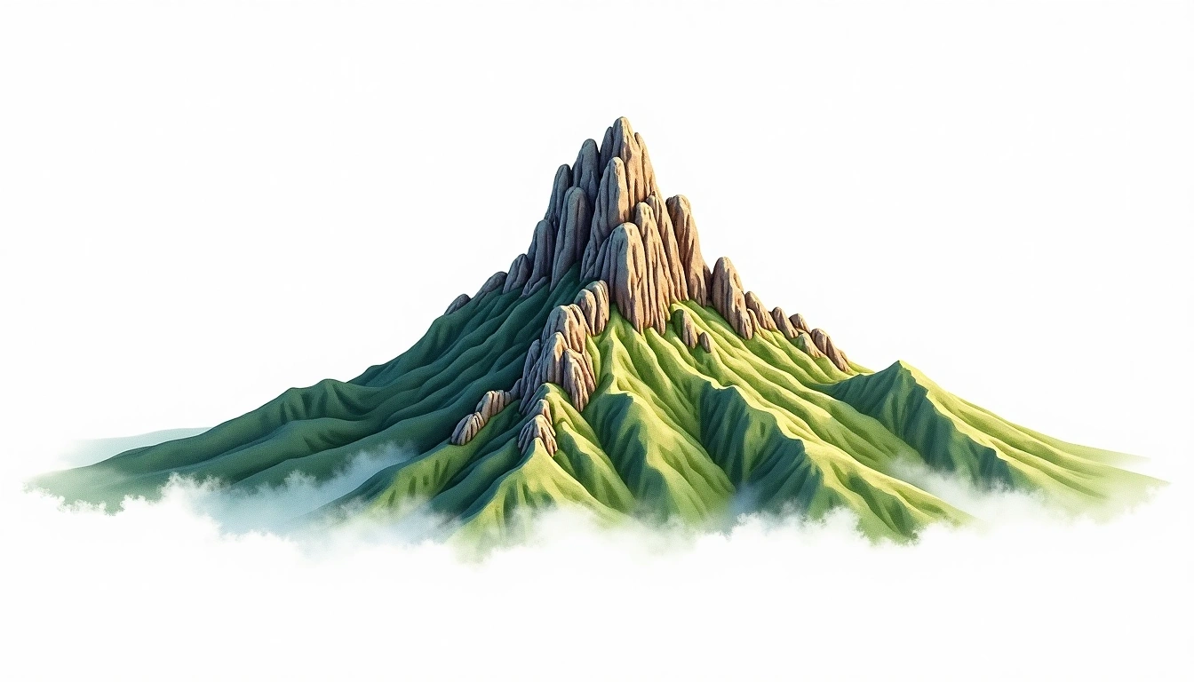 Cerro Aregua (Paraguay) — 250m — Paraguay — watercolor illustration