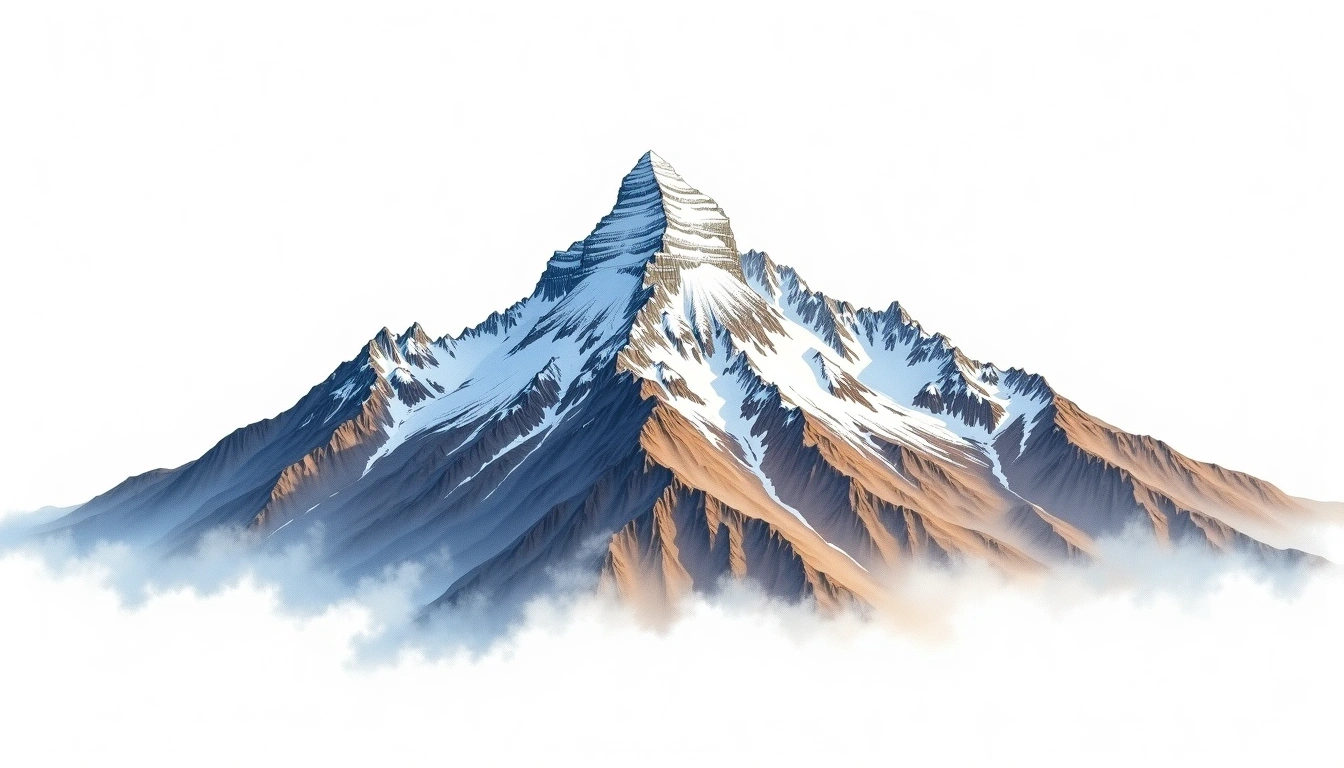 Cerro Bonete — 6,759m — Argentina — watercolor illustration