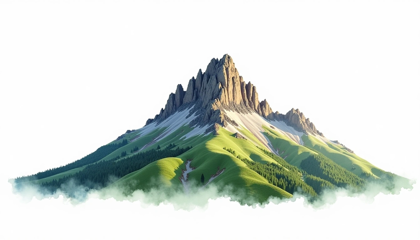 Cerro Castillo (Chile) — 2,675m — Chile — watercolor illustration