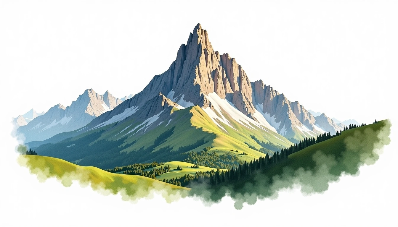 Cerro Catedral (Bariloche) — 2,388m — Argentina — watercolor illustration