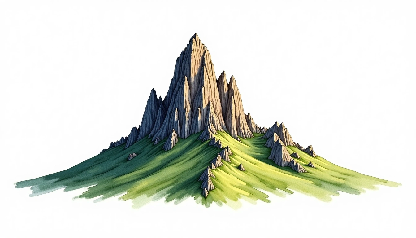 Cerro Catedral (Uruguay) — 514m — Uruguay — watercolor illustration