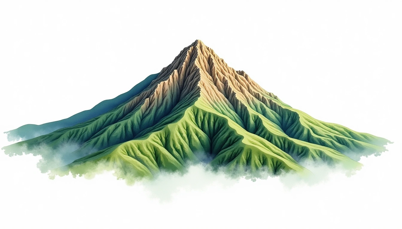 Cerro Culiacan — 2,560m — Mexico — watercolor illustration