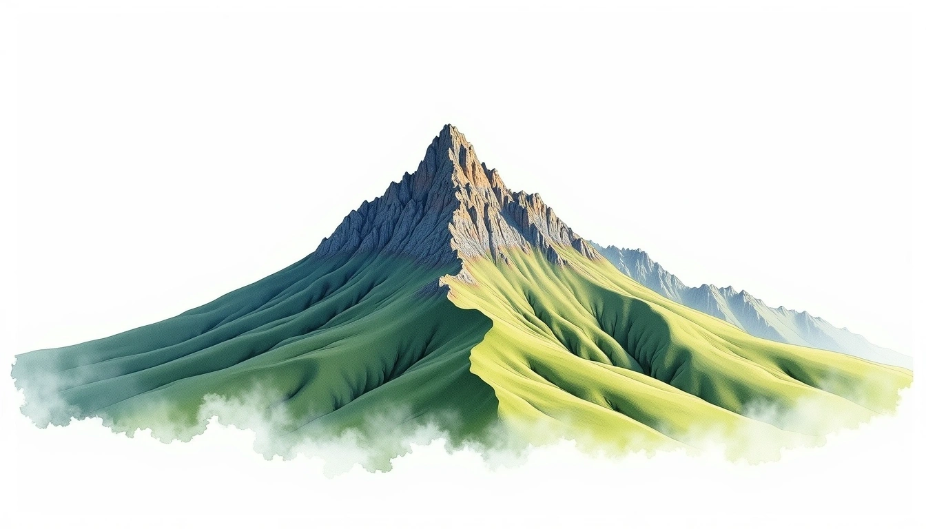 Cerro de la Muerte — 3,451m — Costa Rica — watercolor illustration