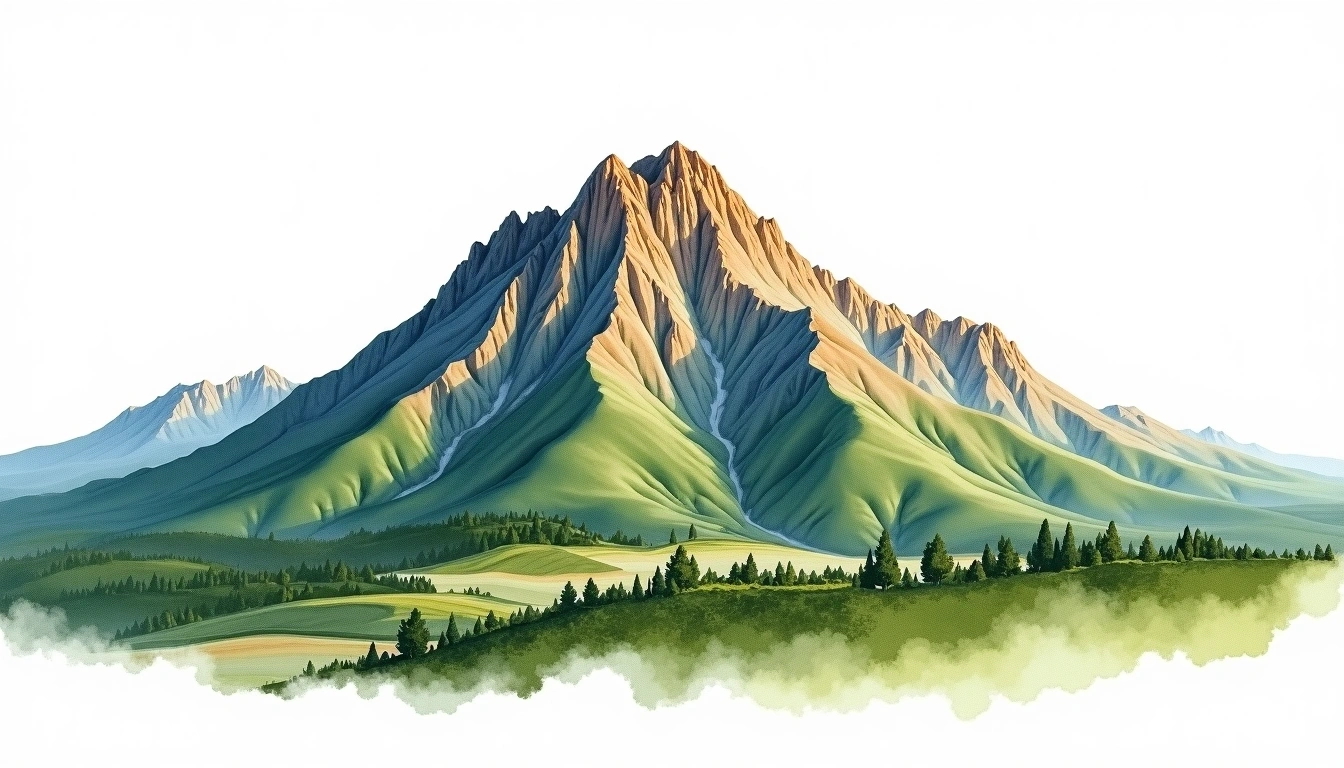 Cerro de la Silla — 1,820m — Mexico — watercolor illustration