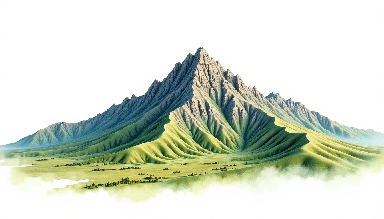 Cerro El Borrego — 3,150m — Mexico — watercolor illustration