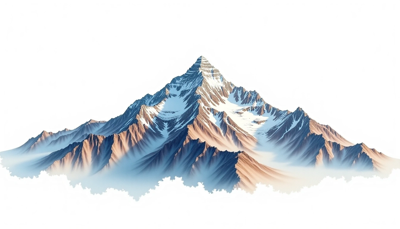 Cerro El Plomo — 5,424m — Chile — watercolor illustration