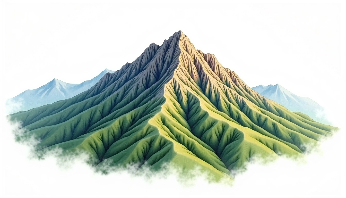 Cerro Las Minas — 2,870m — Honduras — watercolor illustration