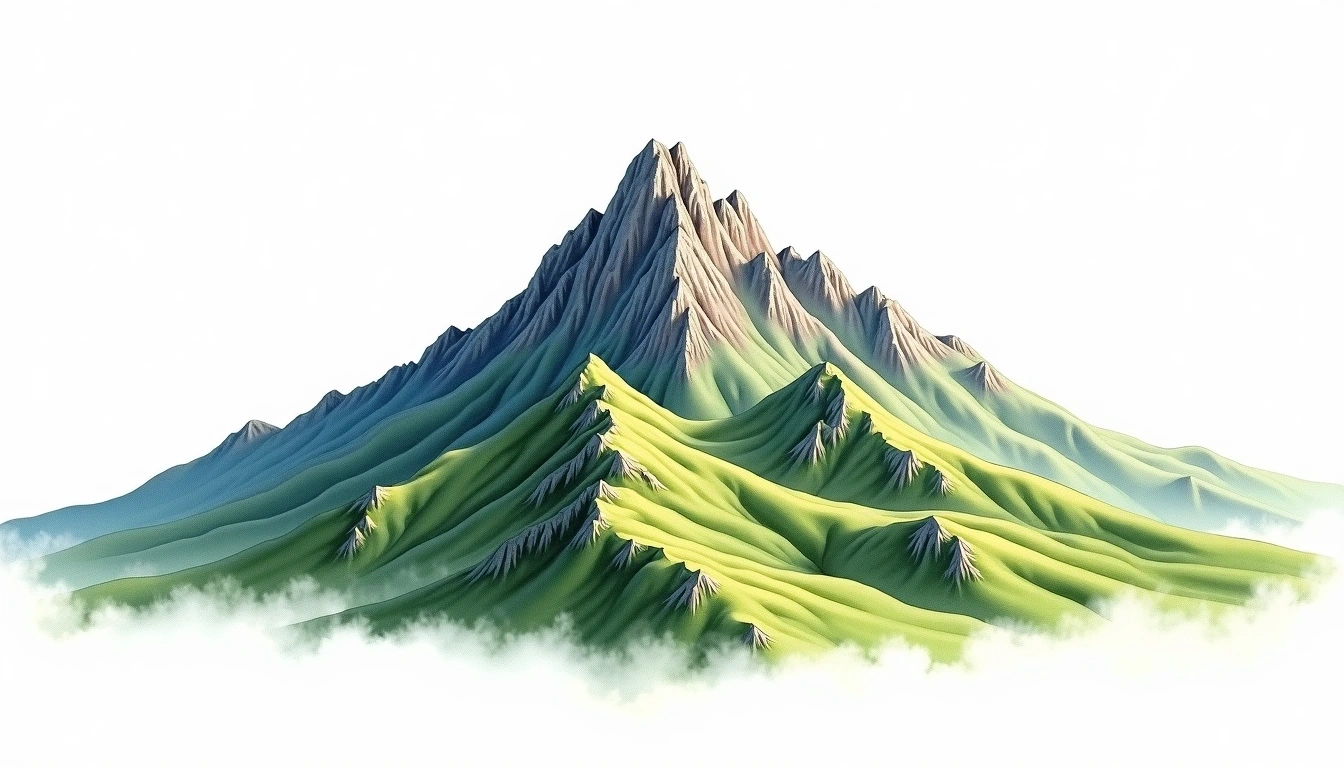 Cerro Mohinora — 3,250m — Mexico — watercolor illustration