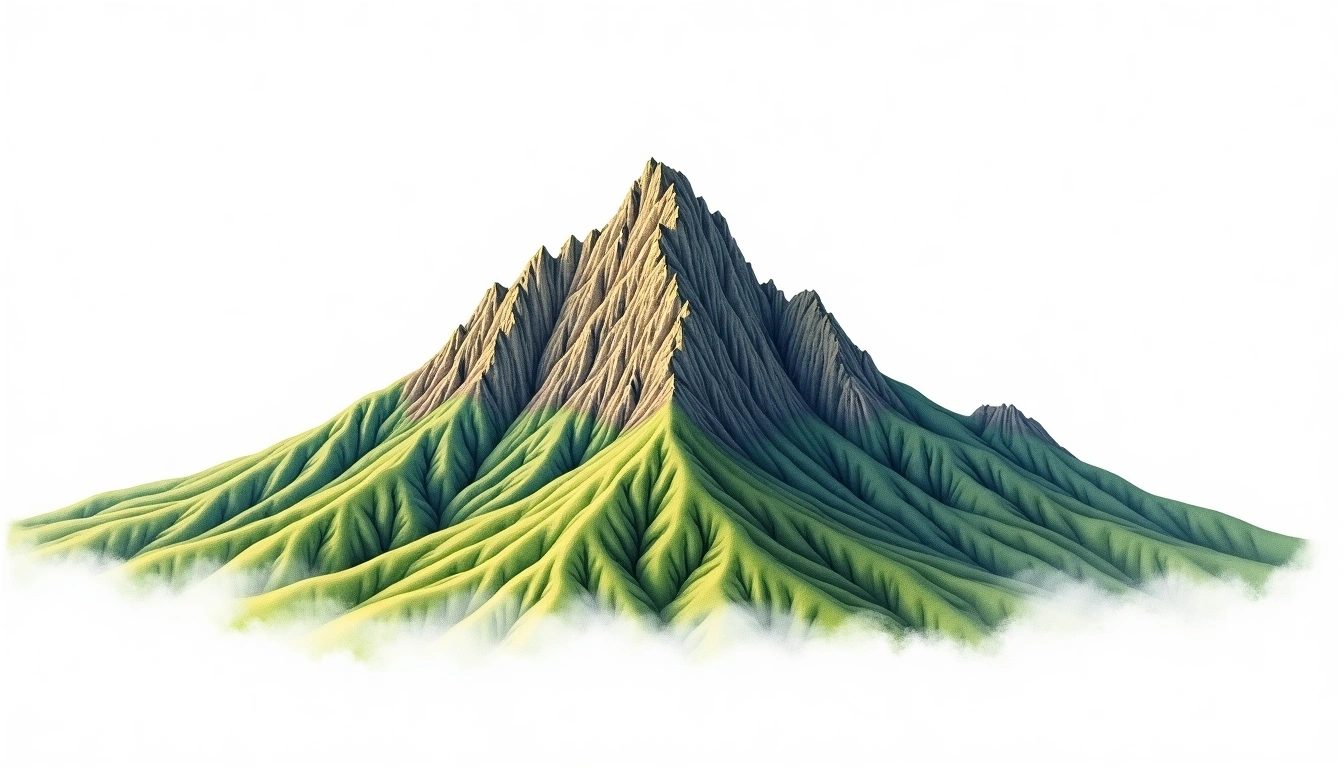 Cerro Picacho (Panama) — 978m — Panama — watercolor illustration