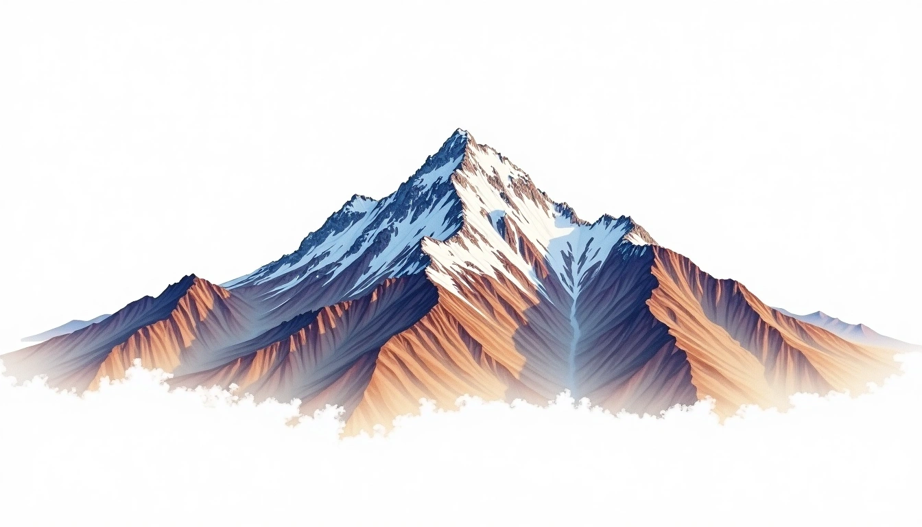 Cerro Pirini — 5,481m — Bolivia — watercolor illustration