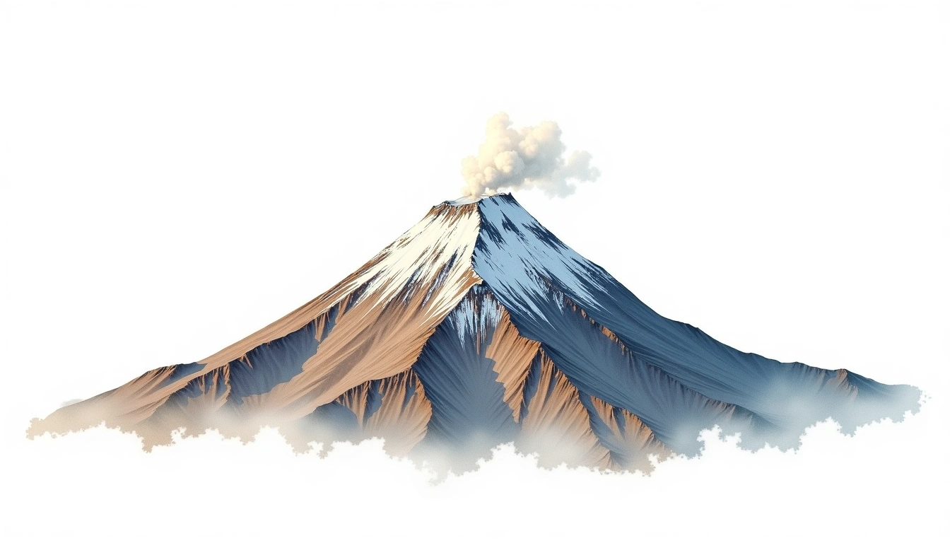 Cerro Pissis — 6,795m — Argentina — watercolor illustration