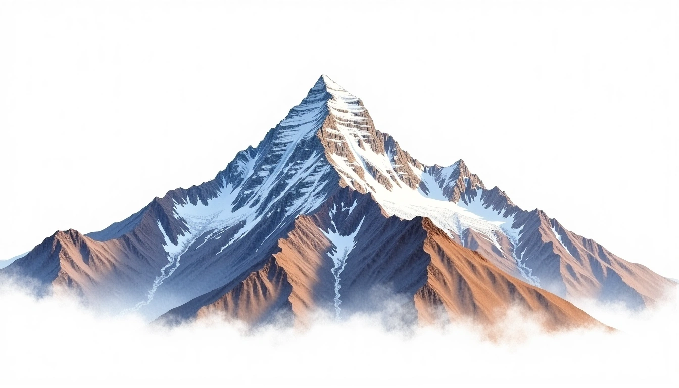 Cerro Plata — 5,968m — Argentina — watercolor illustration