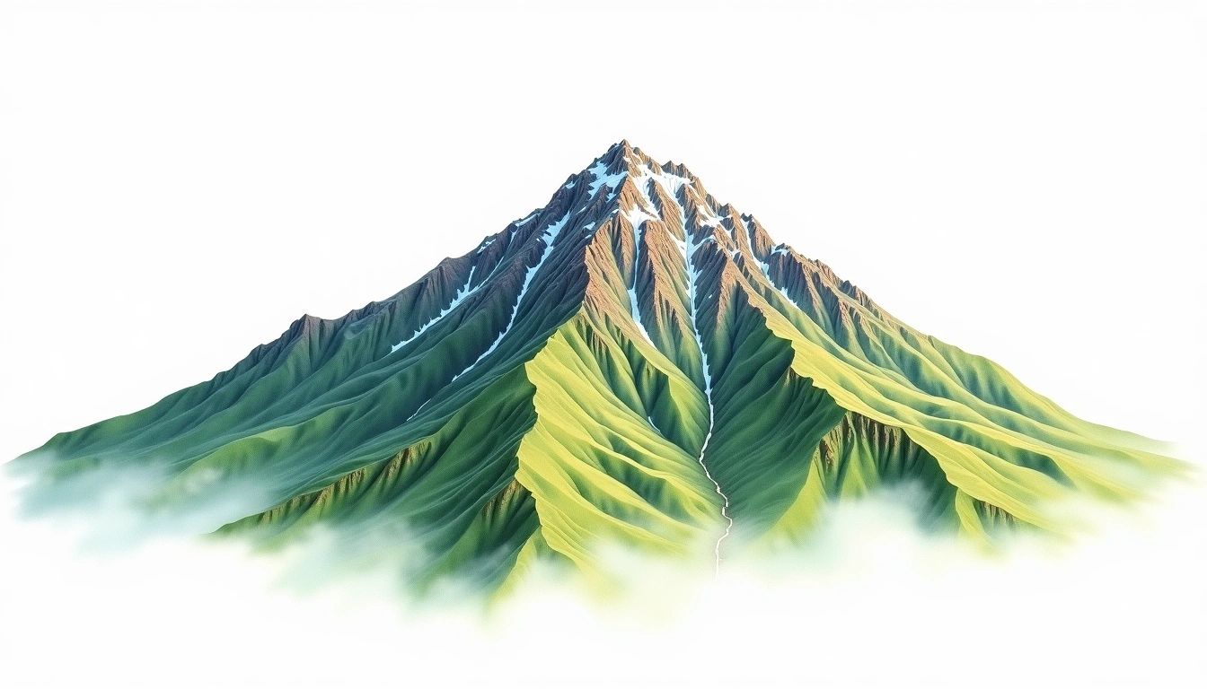 Cerro Potosi — 3,713m — Mexico — watercolor illustration