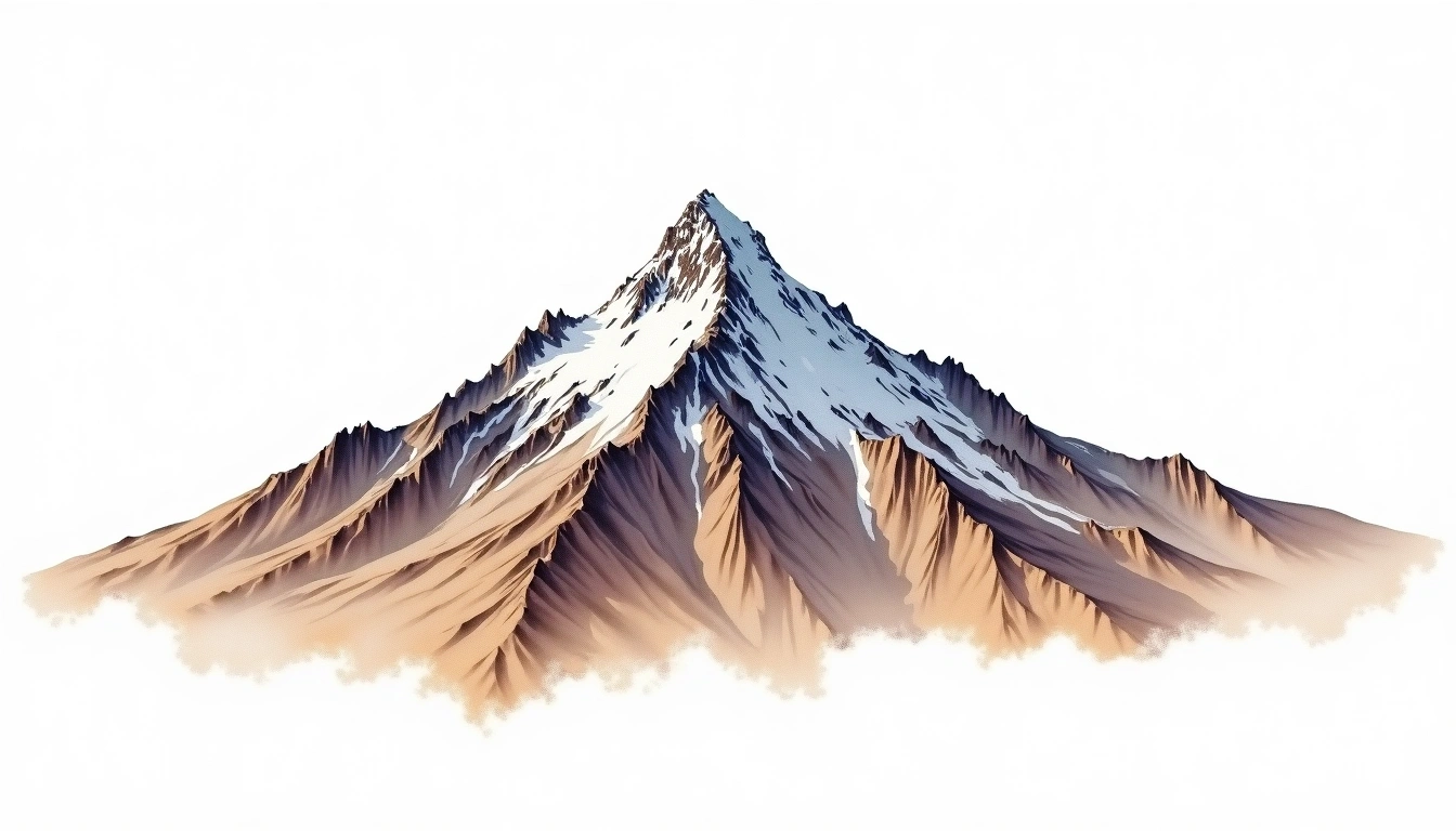 Cerro Quimsachata — 5,480m — Bolivia — watercolor illustration