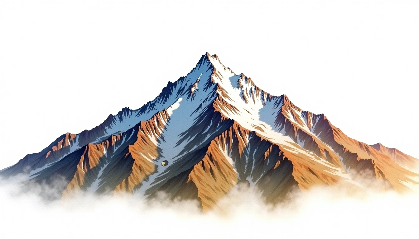 Cerro San Lorenzo — 3,706m — Argentina — watercolor illustration