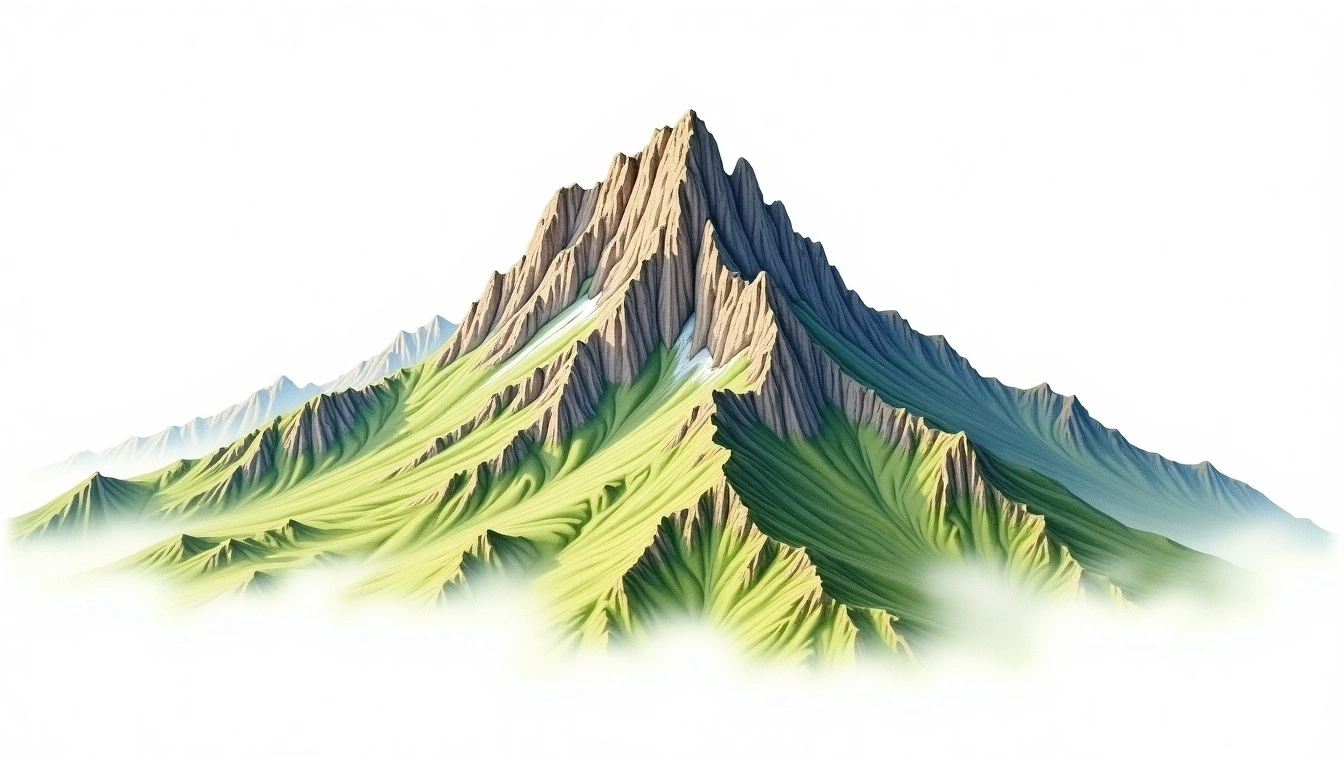 Cerro Telapon — 4,100m — Mexico — watercolor illustration