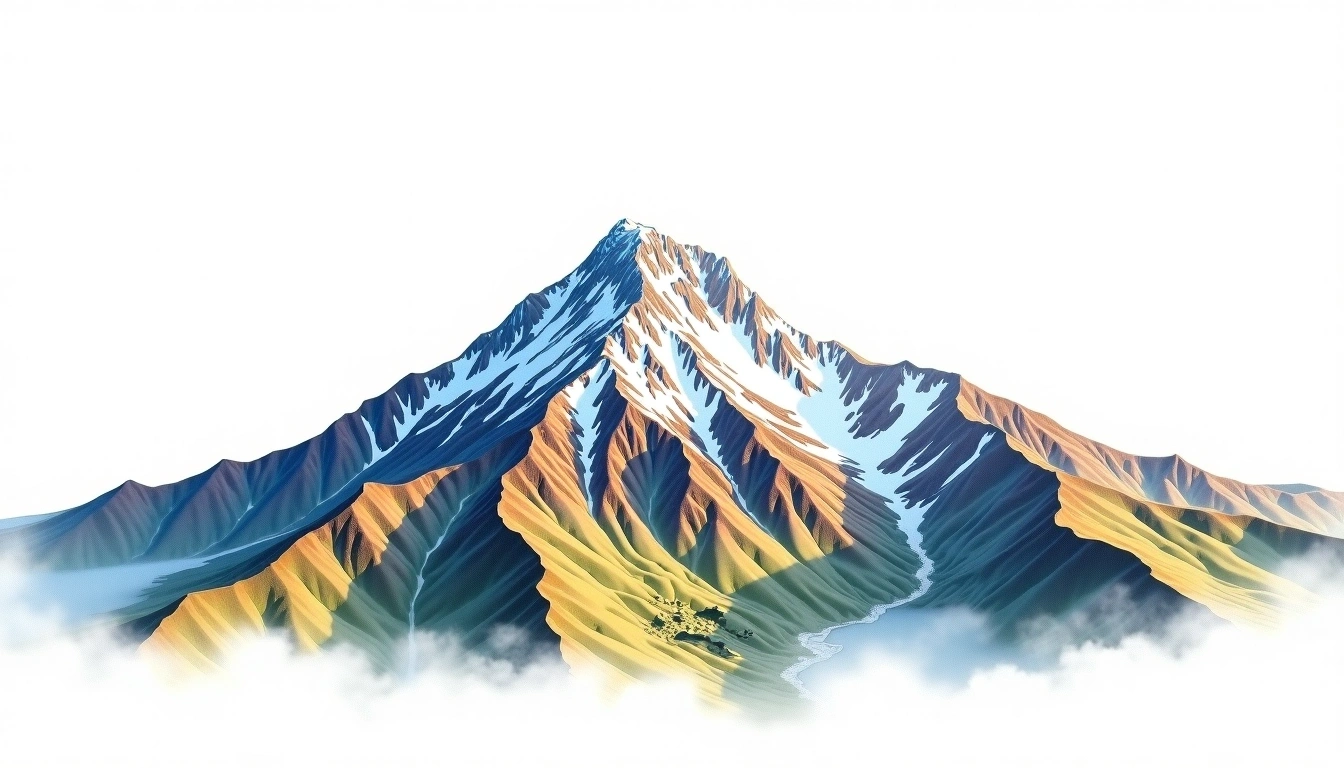 Cerro Tronador — 3,478m — Argentina — watercolor illustration