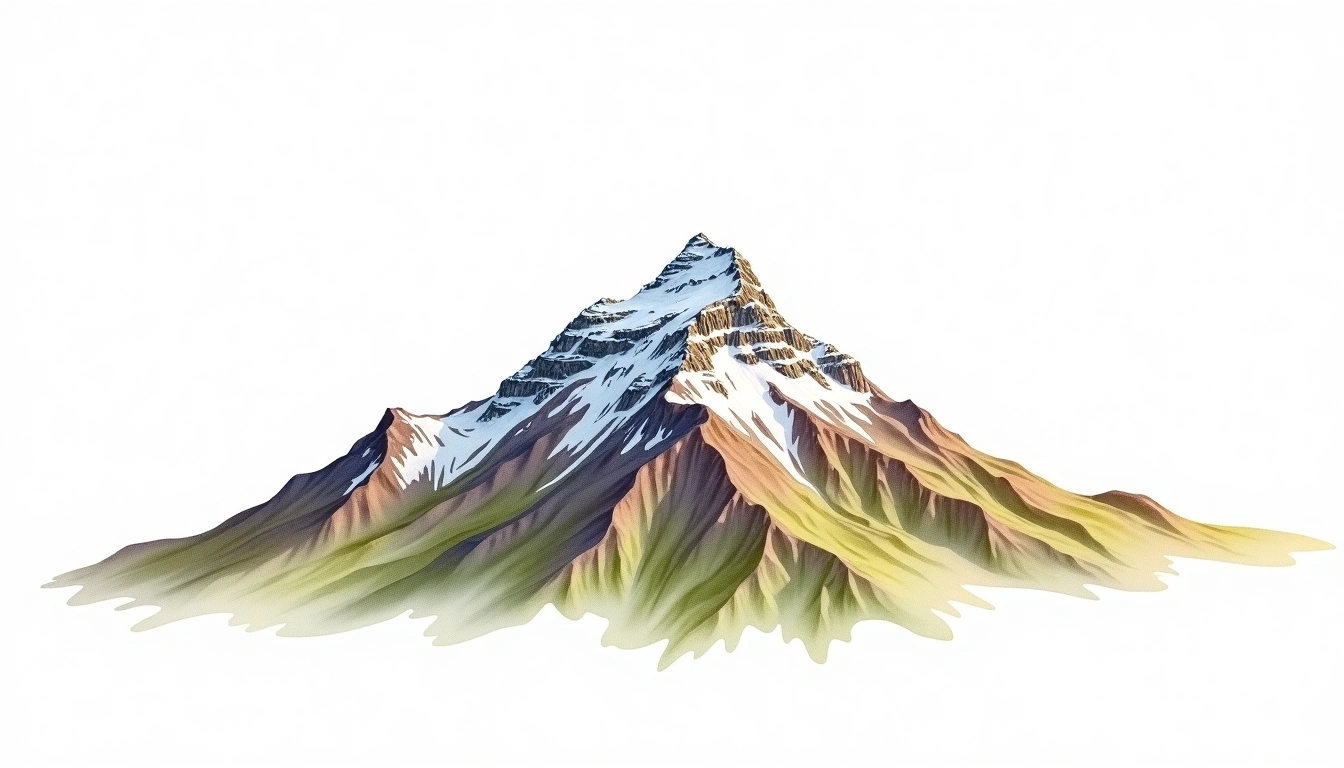 Cevedale — 3,769m — Italy — watercolor illustration