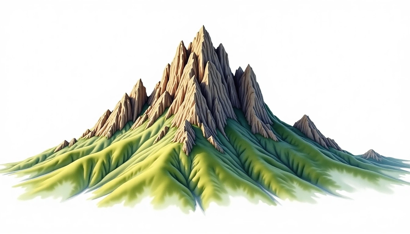 Charles Mound — 376m — United States — watercolor illustration