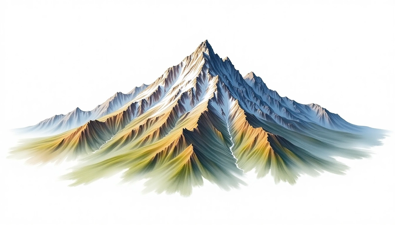 Cheekha Dar — 3,611m — Iraq — watercolor illustration