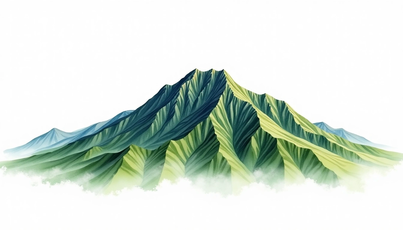 Cheongnyangsan — 870m — South Korea — watercolor illustration