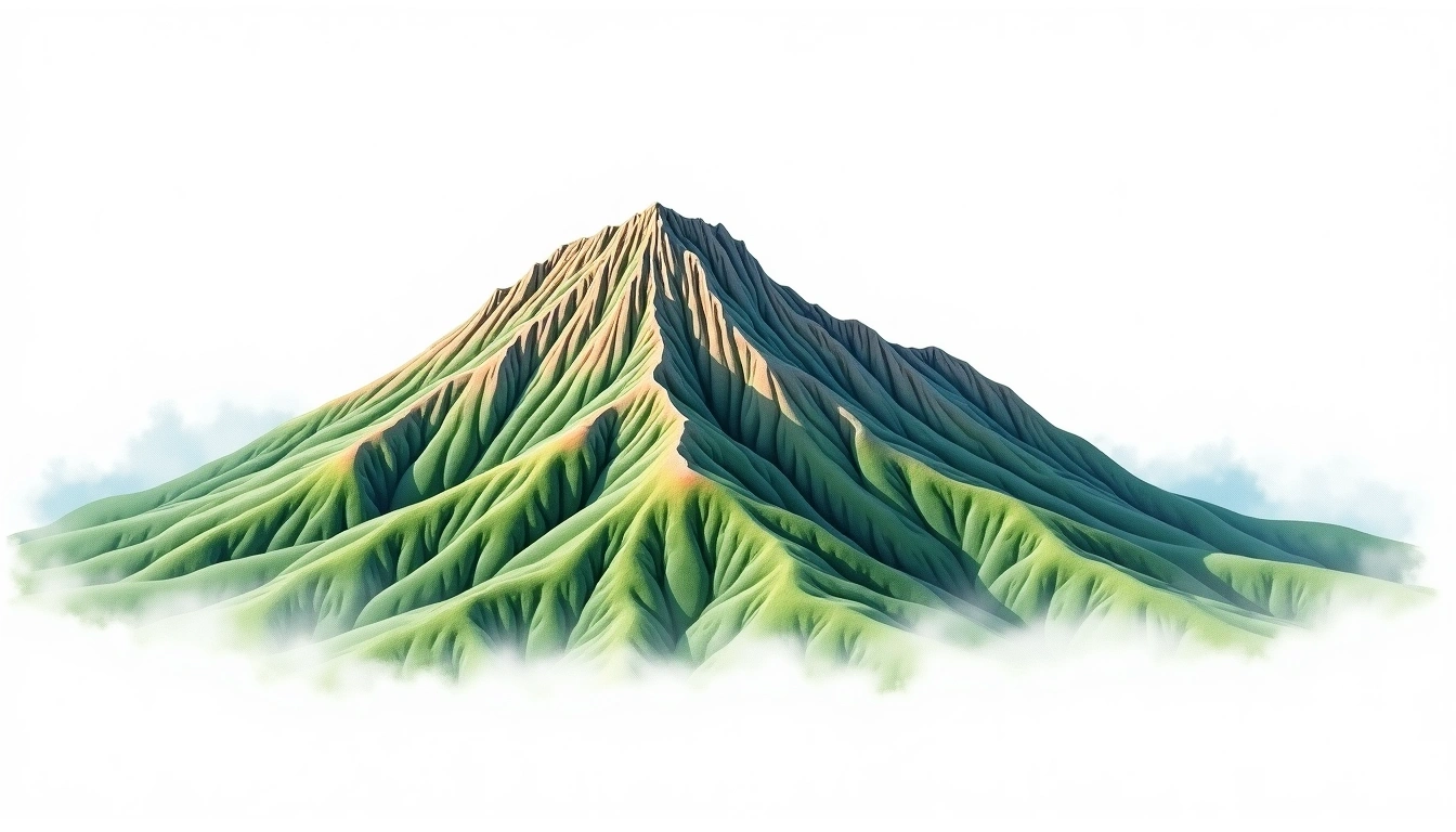 Cheonmasan — 812m — South Korea — watercolor illustration