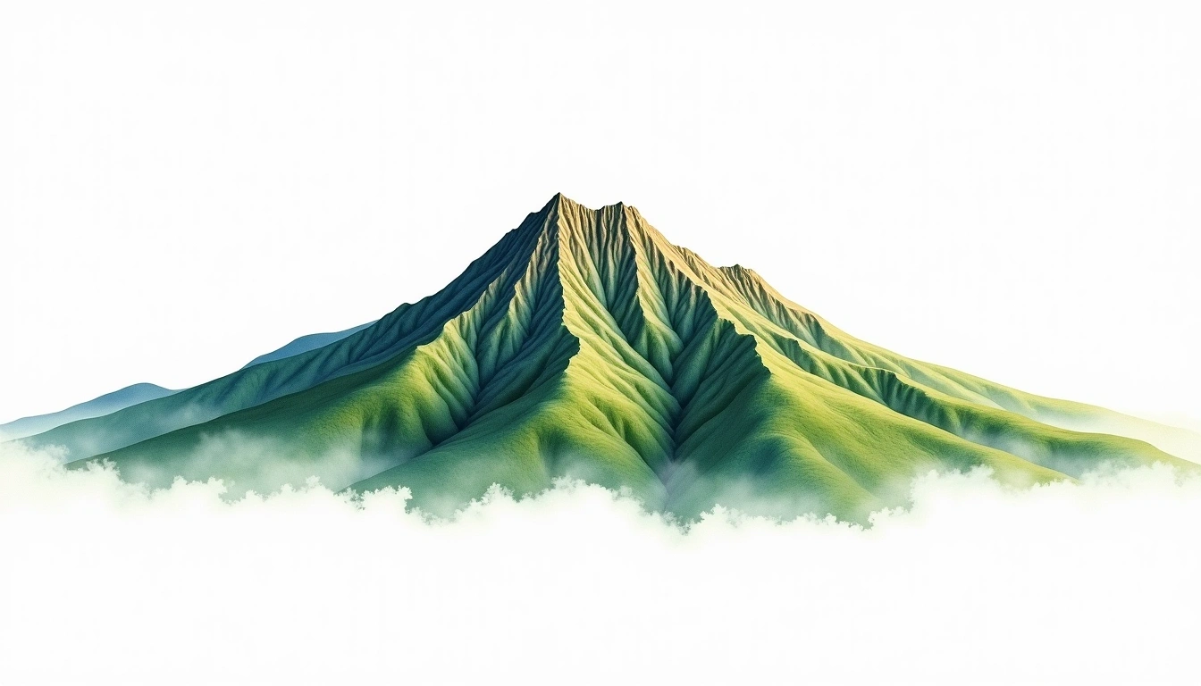 Cheonseongsan — 812m — South Korea — watercolor illustration