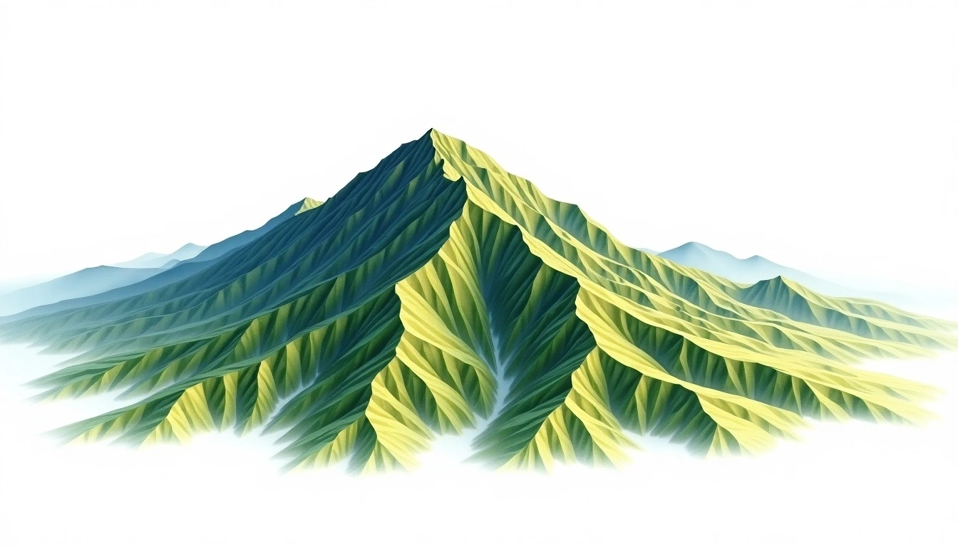 Cheontaesan — 715m — South Korea — watercolor illustration