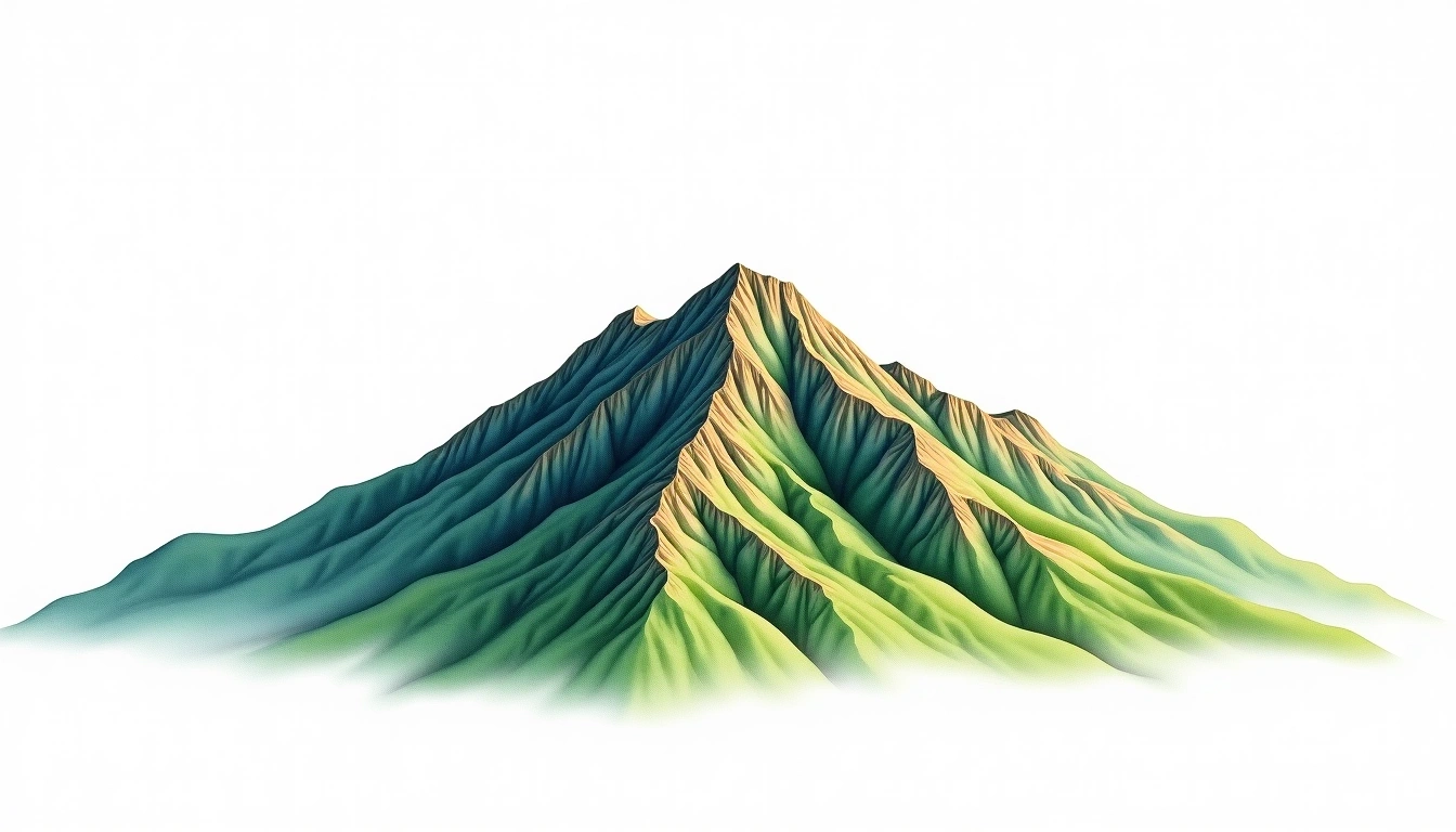 Chiaksan — 1,288m — South Korea — watercolor illustration