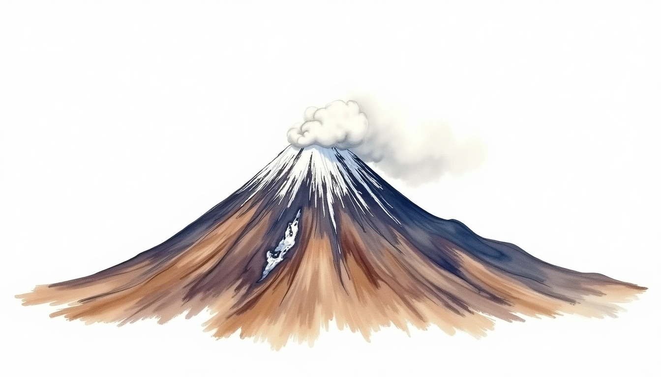 Chimborazo — 6,263m — Ecuador — watercolor illustration