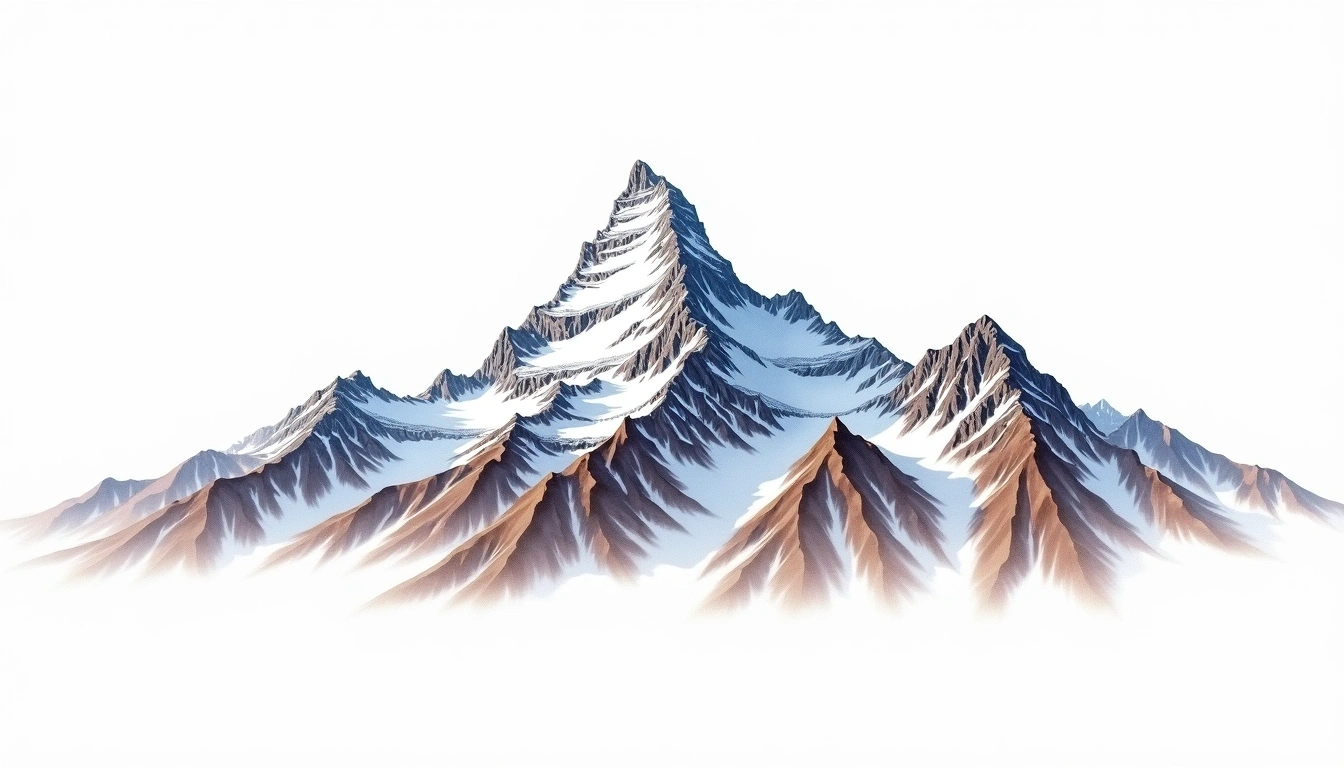 Cholatse — 6,440m — Nepal — watercolor illustration