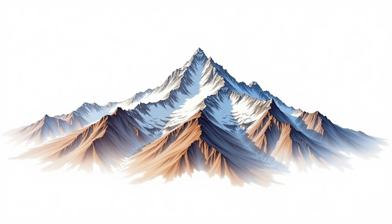 Chulu East — 6,584m — Nepal — watercolor illustration