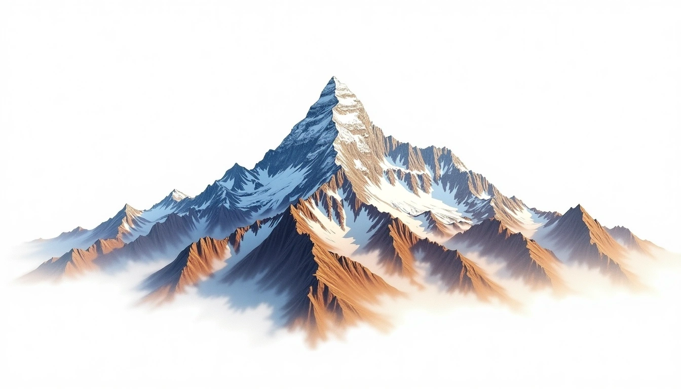 Chulu West — 6,419m — Nepal — watercolor illustration