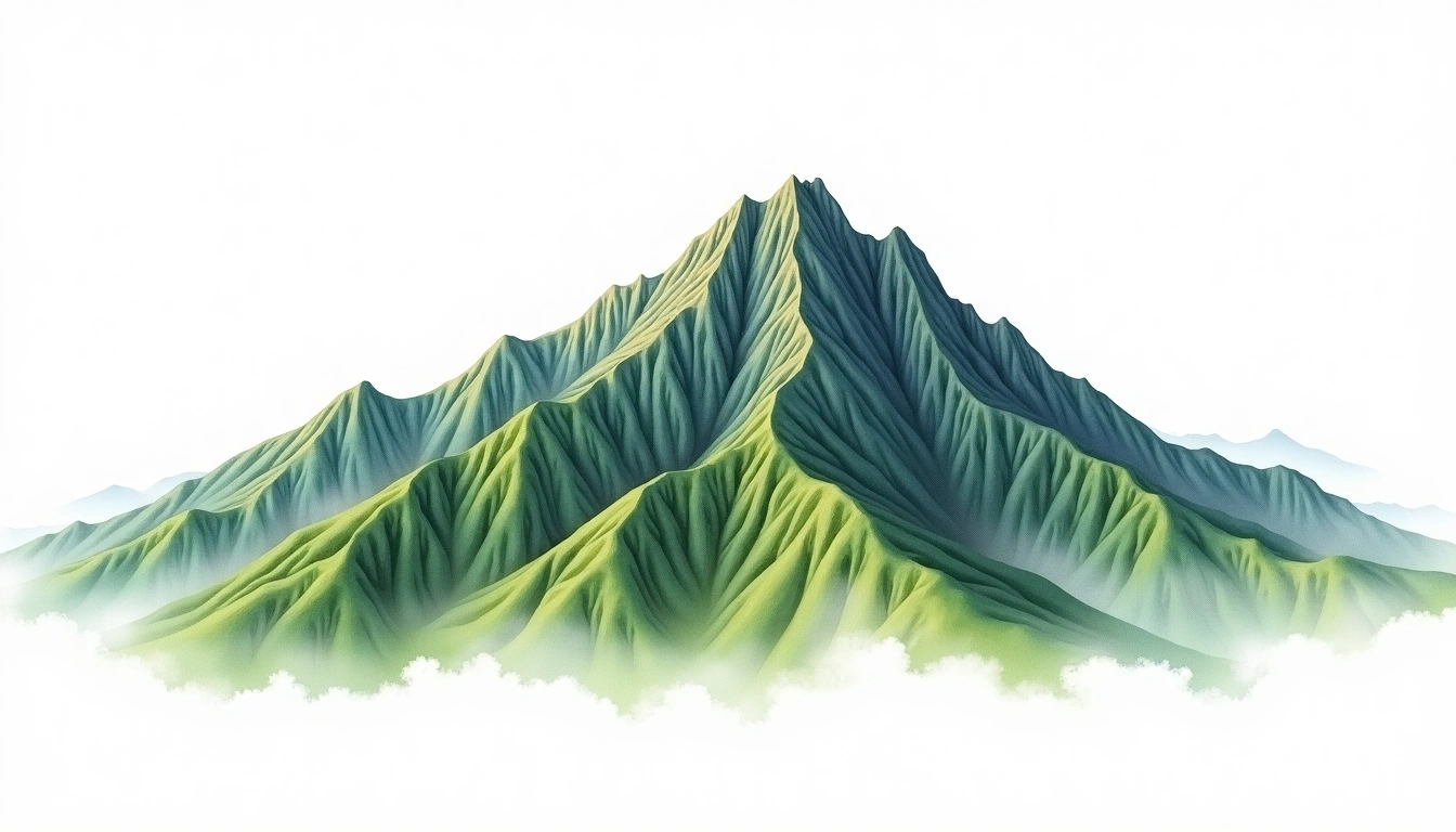 Chungnyeongsan — 879m — South Korea — watercolor illustration