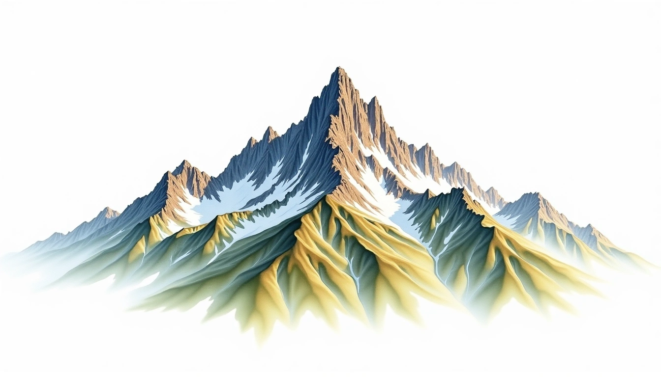 Cima della Pala — 3,184m — Italy — watercolor illustration