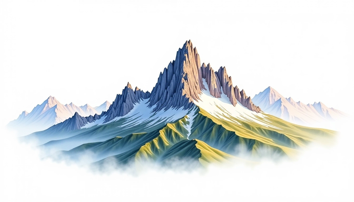 Cima di Brenta — 3,150m — Italy — watercolor illustration