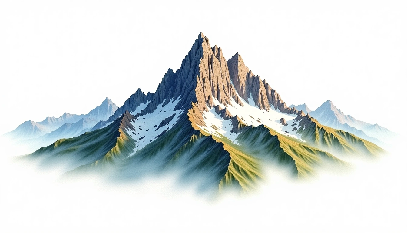 Cima Tosa — 3,173m — Italy — watercolor illustration