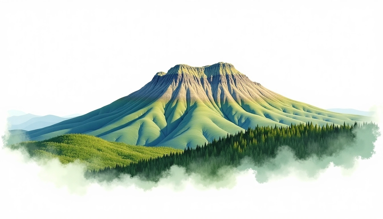 Clingmans Dome — 2,025m — United States — watercolor illustration