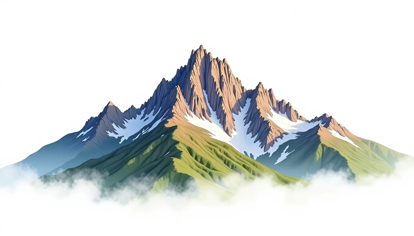 Coma Pedrosa — 2,942m — Andorra — watercolor illustration