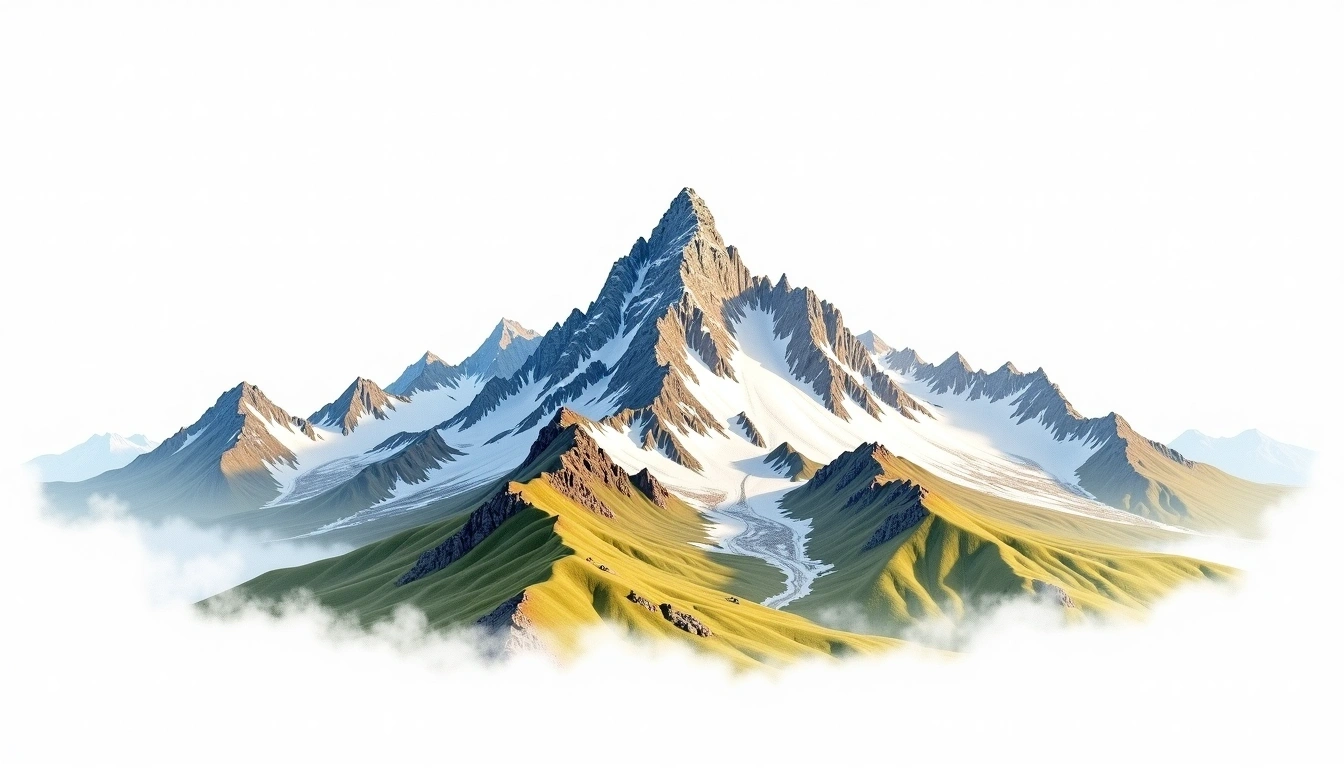 Combin de Grafeneire — 4,314m — Switzerland — watercolor illustration